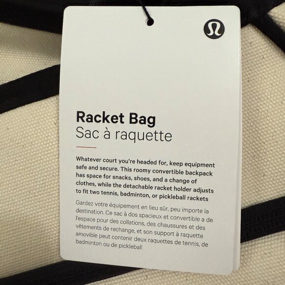 Lululemon Racket Bag 19L in Natural/Black - Picture 11 of 12